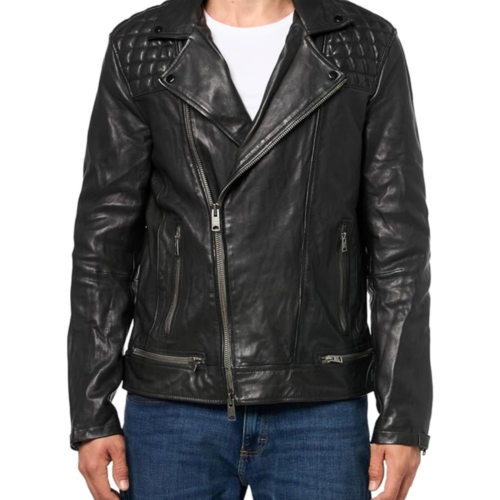 All Saints Men's Black Leather Conroy Jacket